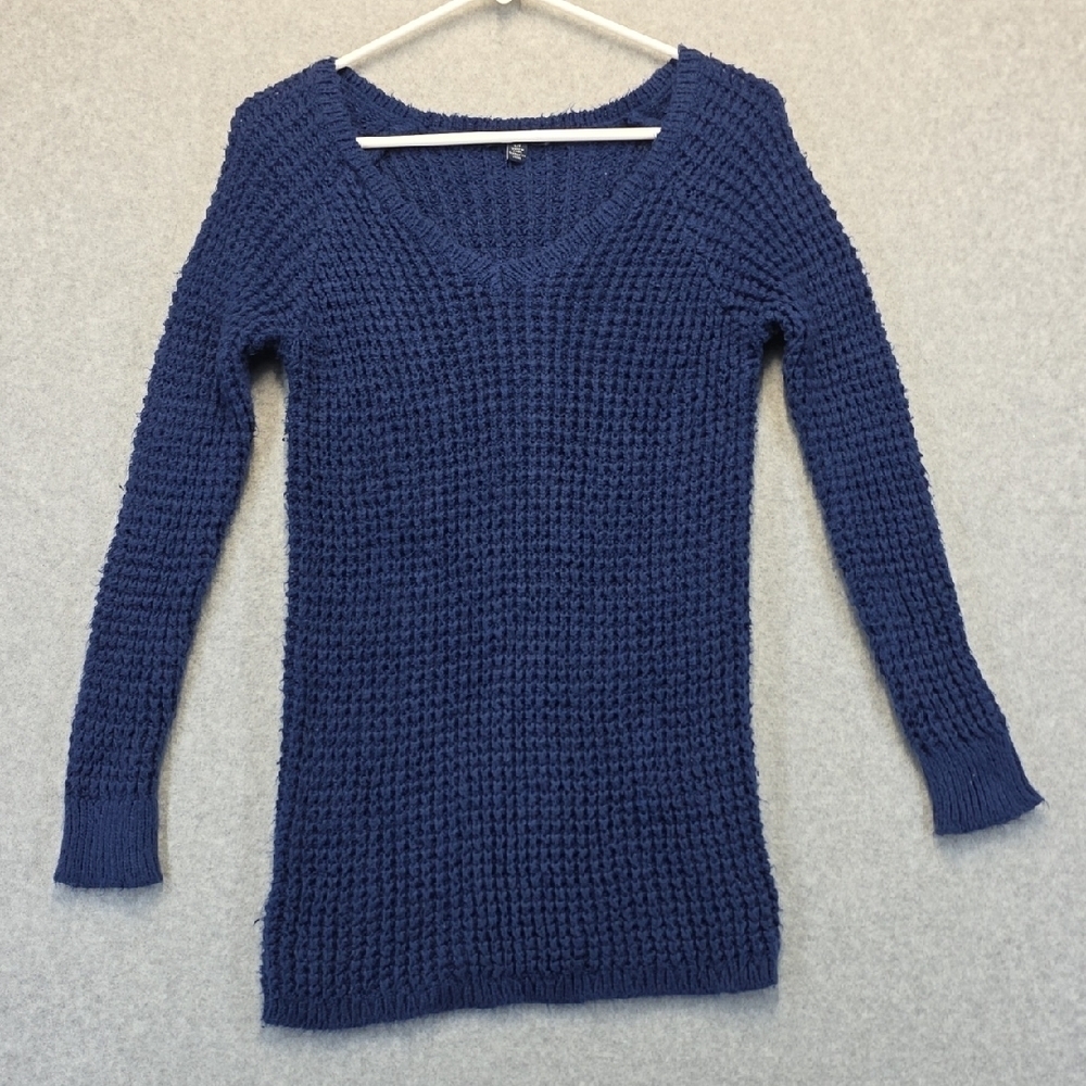 American Eagle Chunky Knit Tunic Sweater Navy Blue Size S